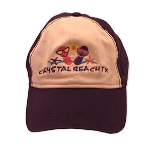 JHats Crystal Beach TX Purple & White Baseball Hat